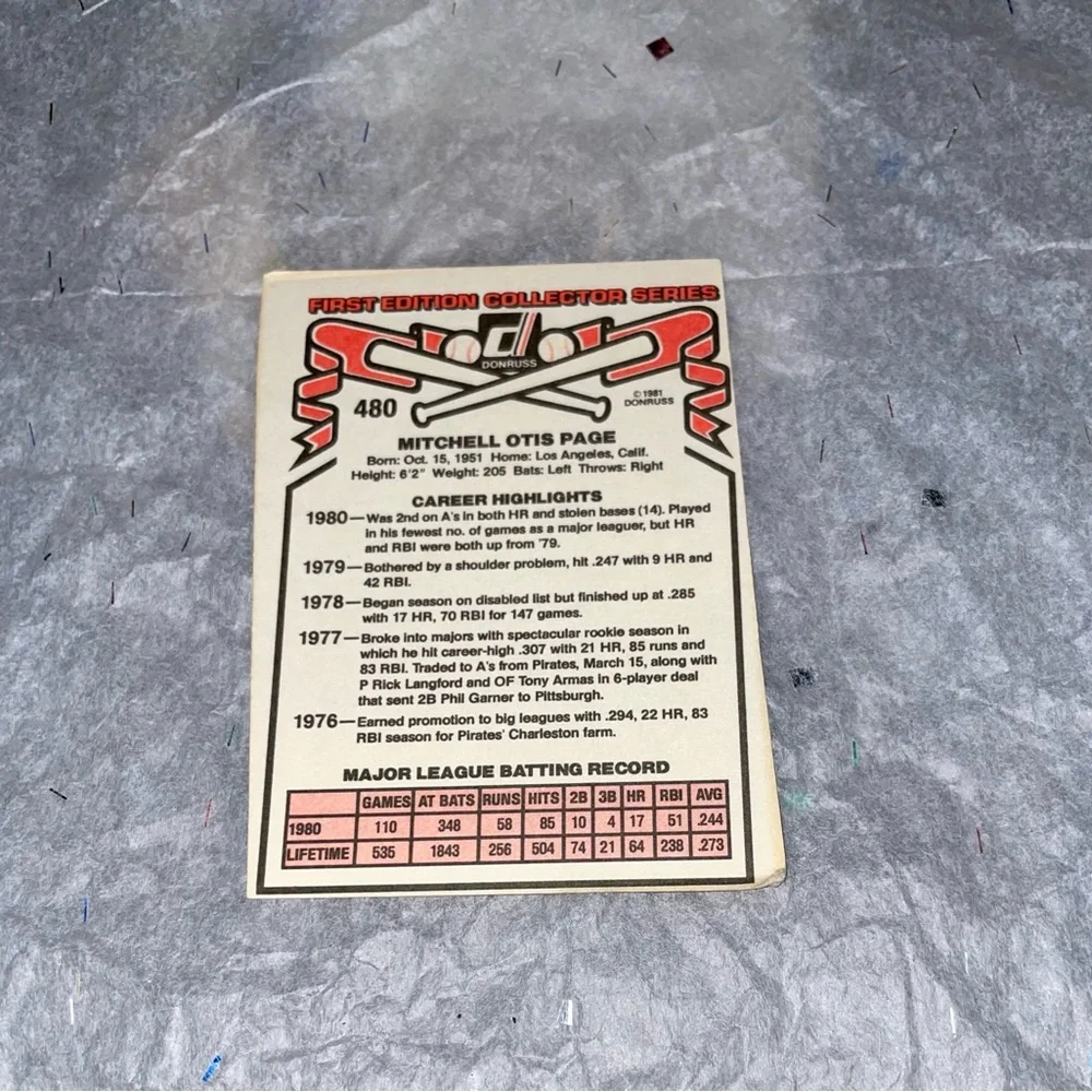 1️⃣9️⃣8️⃣1️⃣🔥DONRUSS VERY RARE PRINTING ERROR BASEBALL ⚾️ CARD💥 - Picture 4 of 8